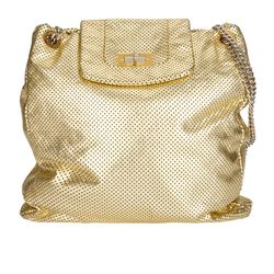 Perforated Drill Reissue Tote, Leather, Gold, 12111795